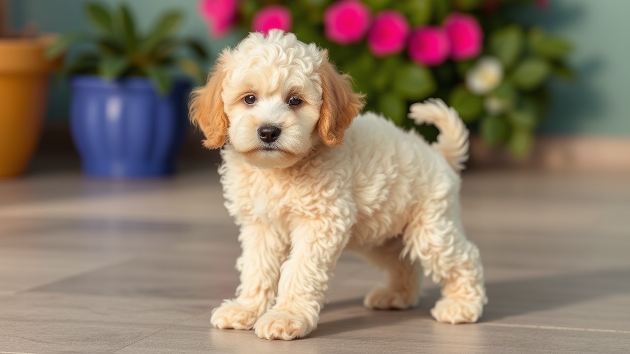 Pudelwelpe portrait flausch pfoten