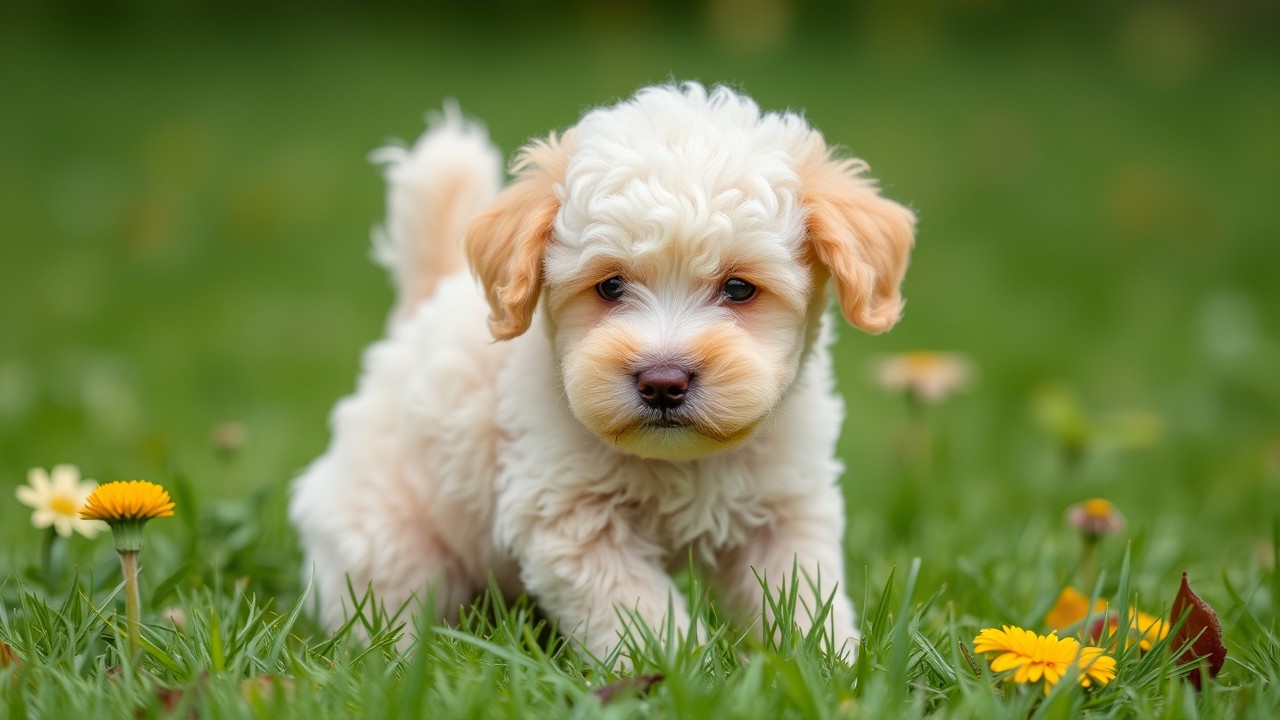 Suesse pudelwelpen fotografie hund